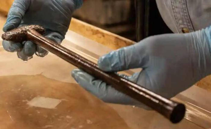 The ceremonial warrior’s axe found with the Bronze Age coffin in a pond at the Tetney Golf Club