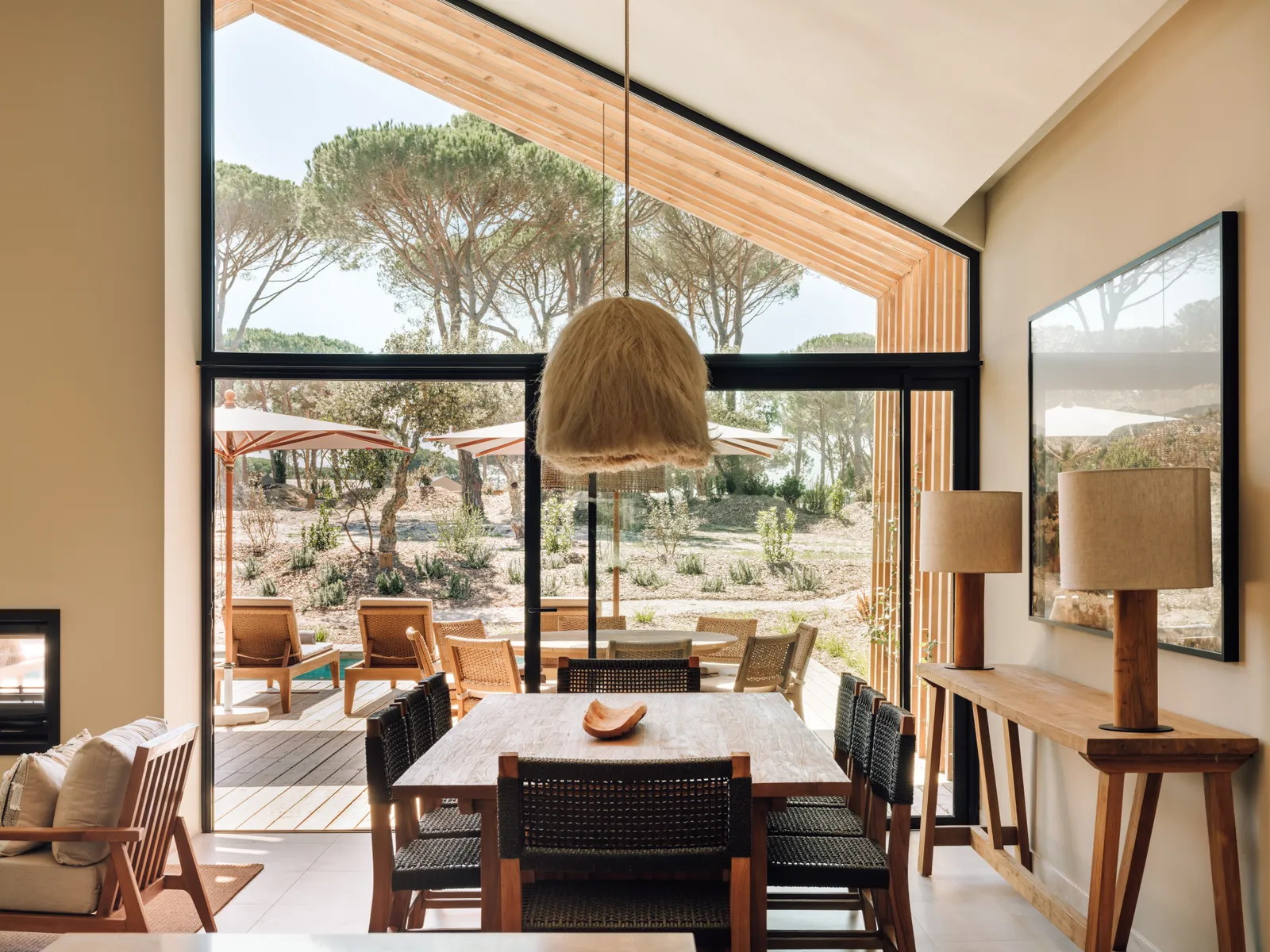 Image may contain Furniture Table Architecture Building Dining Room Dining Table Indoors Room and Interior Design