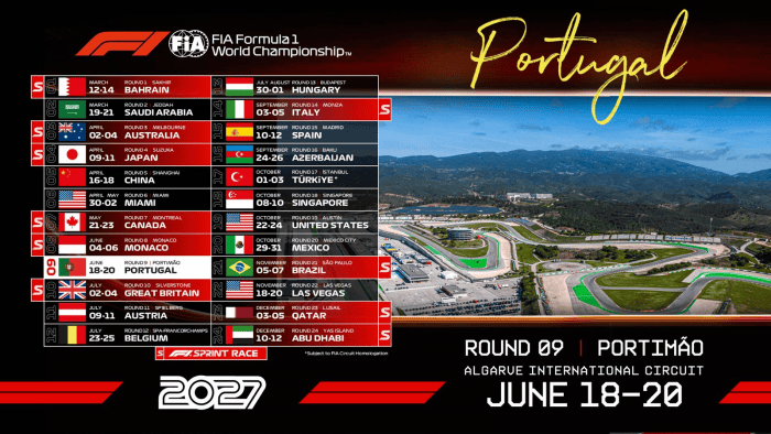 Tanggal Resmi F1® Grand Prix Portugal: Siap Meriah di 18-20 Juni 2027!